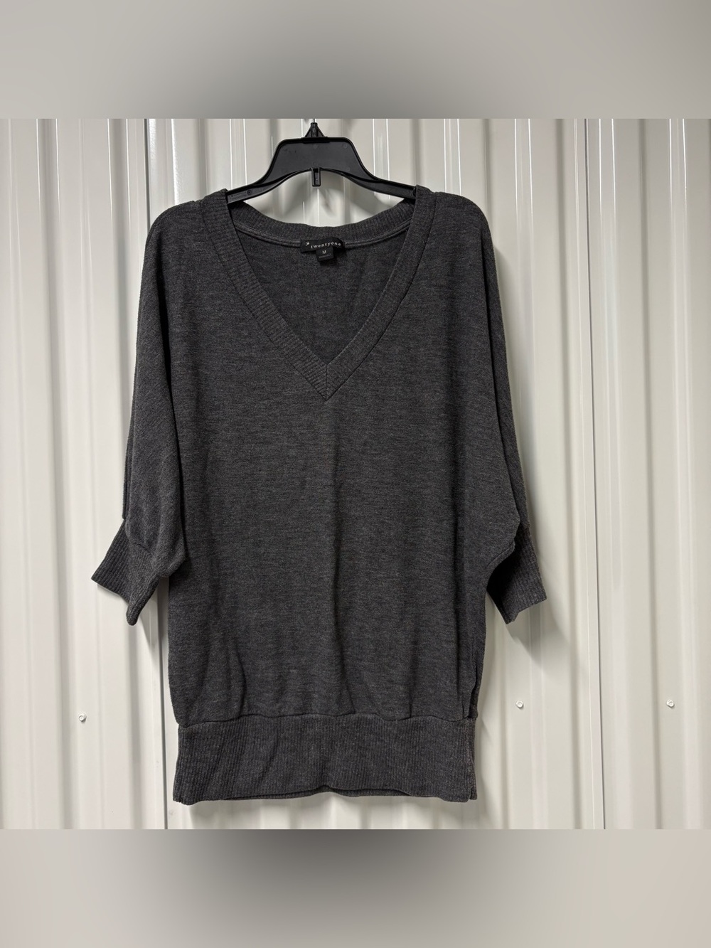 Forever 21 Charcoal V-Neck Dolman Sweater